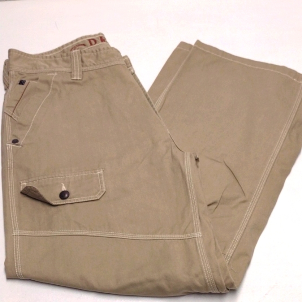 Decree Tan Cargo Pants with Relaxed Fit and Full Length Size 36X32